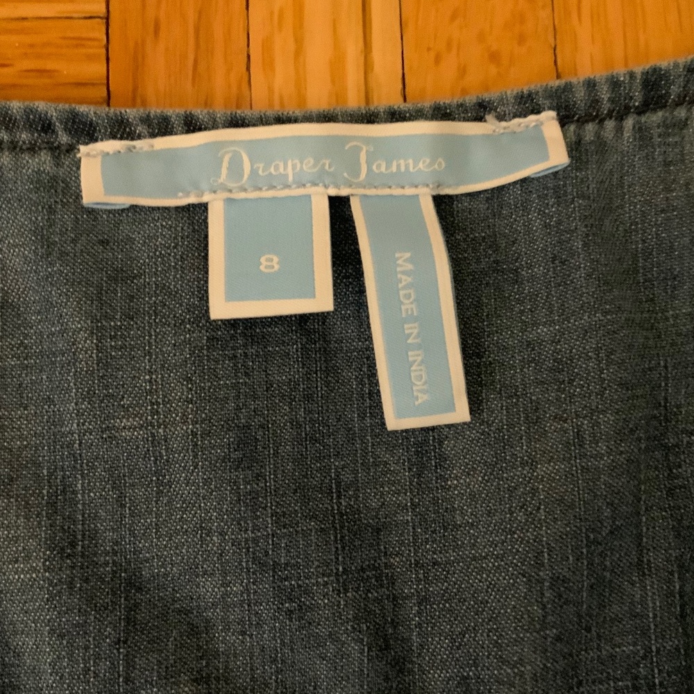 Draper James Chambray Midi Denim Wrap Dress With … - image 5